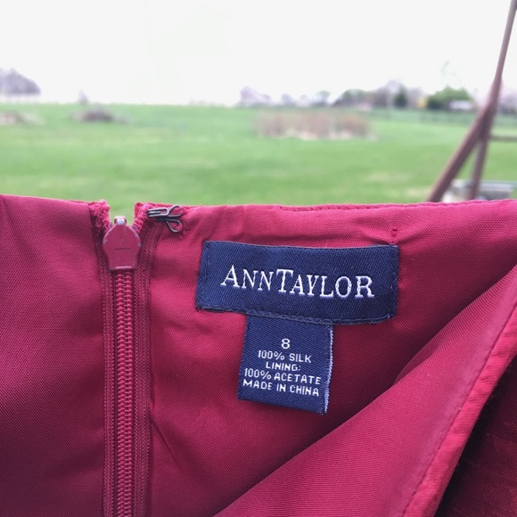 Ann Taylor Strapless Silk Red Cocktail Dress - Picture 4 of 6